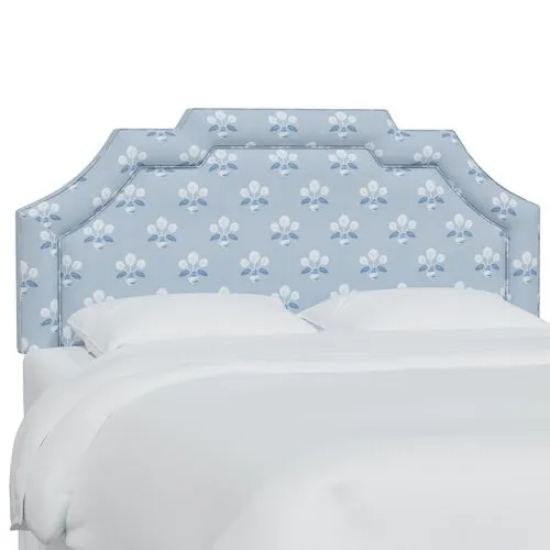 Lola Headboard - Block Vase Floral - Blue