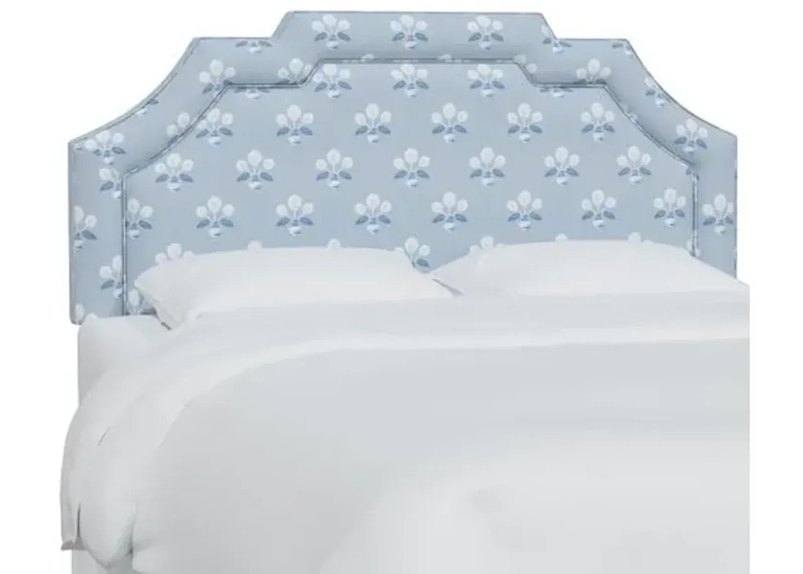 Lola Headboard - Block Vase Floral - Blue