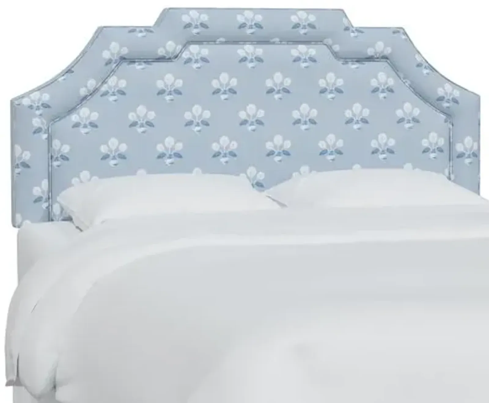 Lola Headboard - Block Vase Floral - Blue