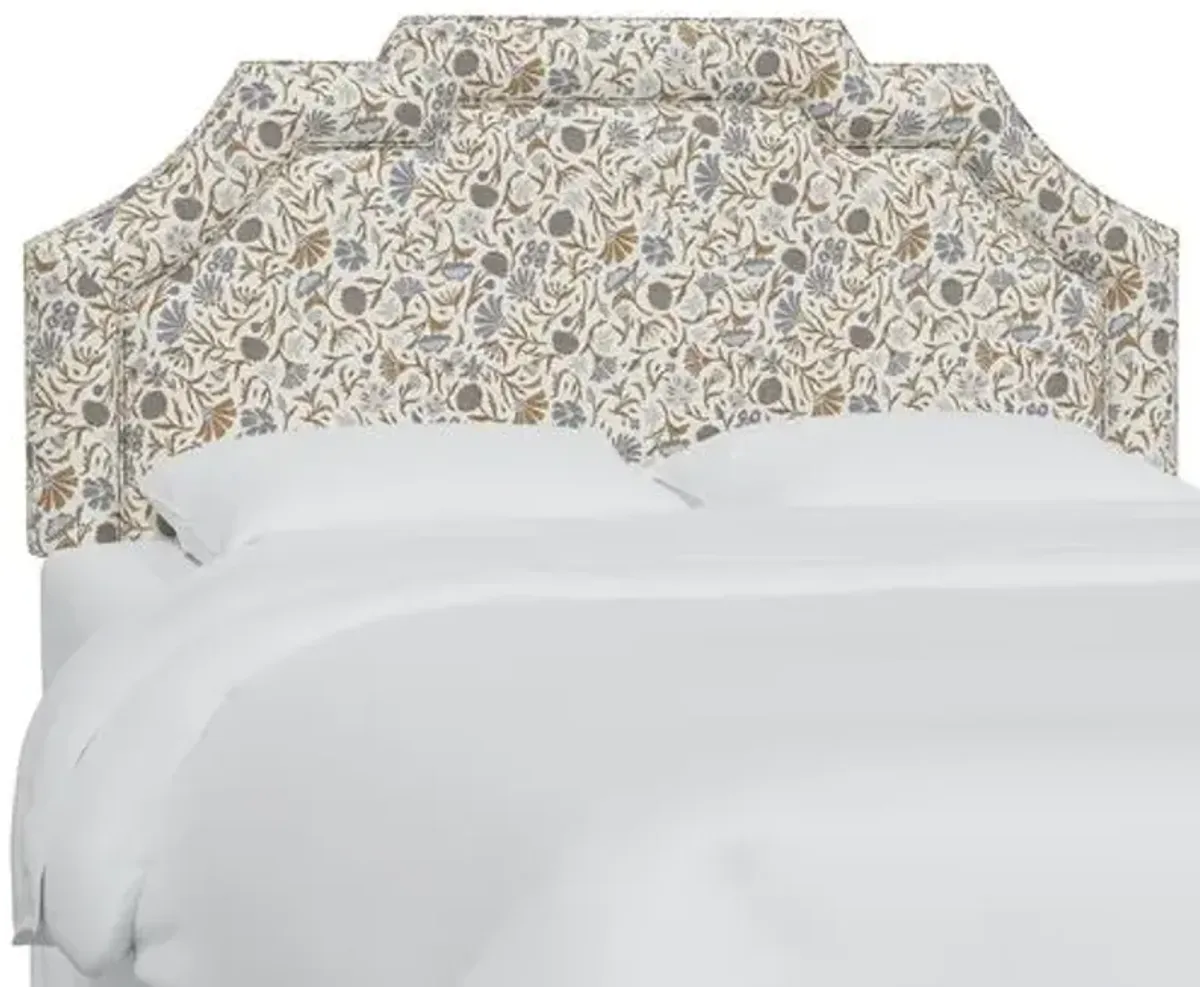 Lola Headboard - Vine Botanical - Blue