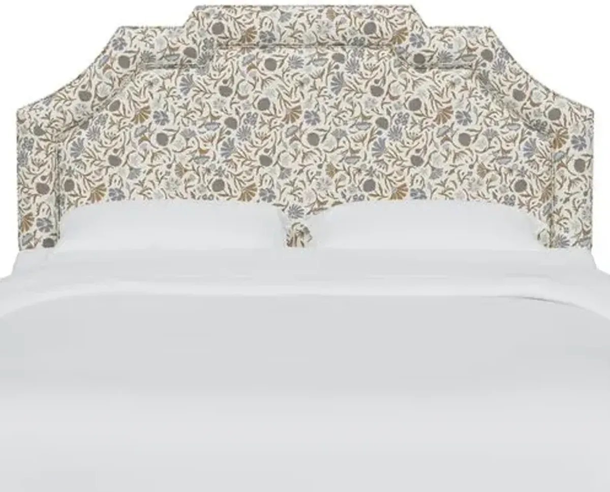 Lola Headboard - Vine Botanical - Blue