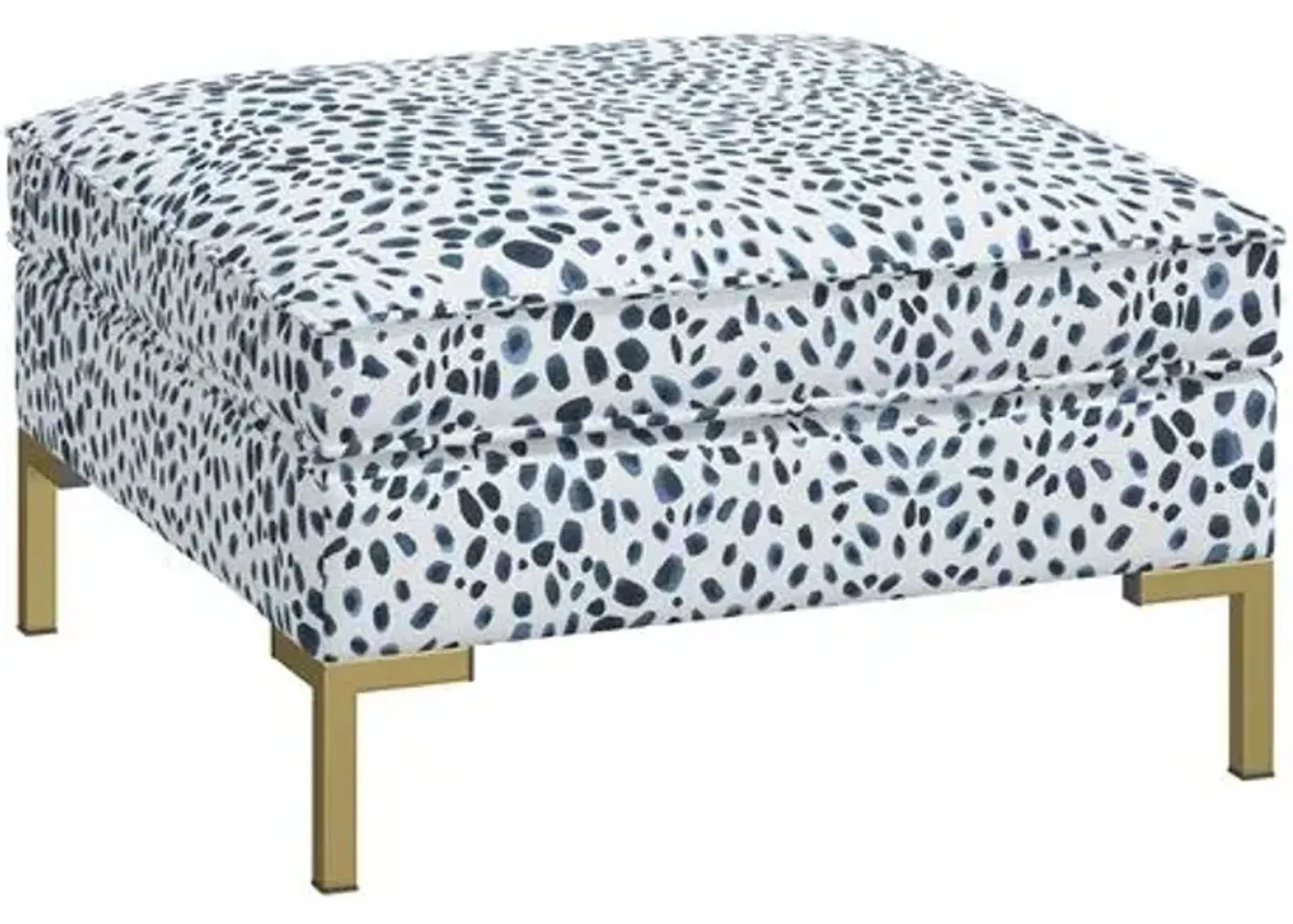 Marceau Ottoman - Cheetah Navy - Blue