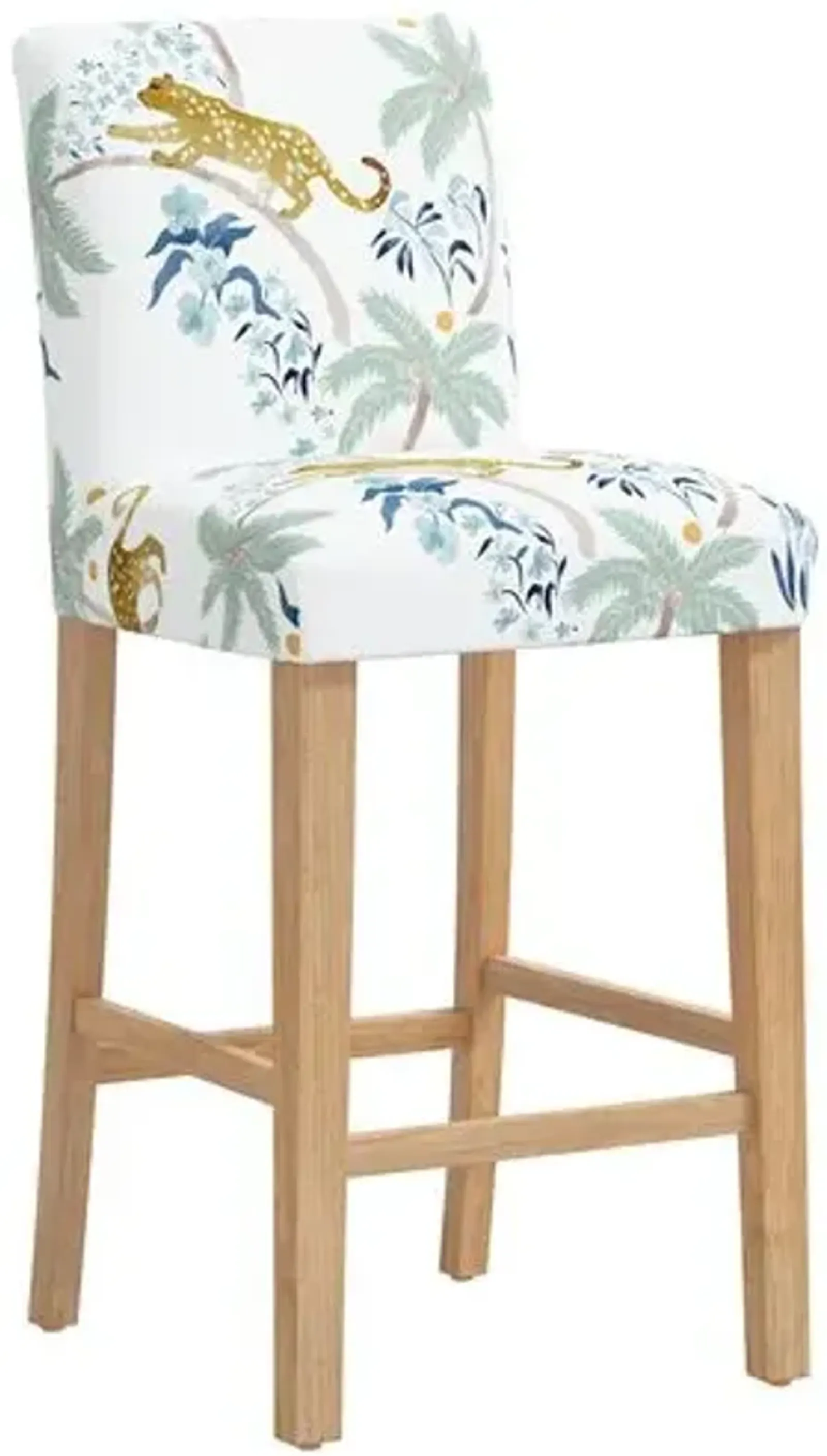 Shannon Barstool - Palm Leopard Dusty Blue