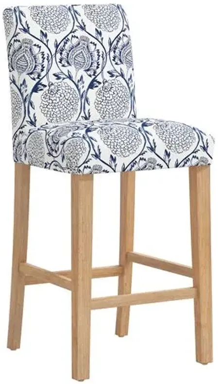 Shannon Barstool - Ranjit Floral - Blue