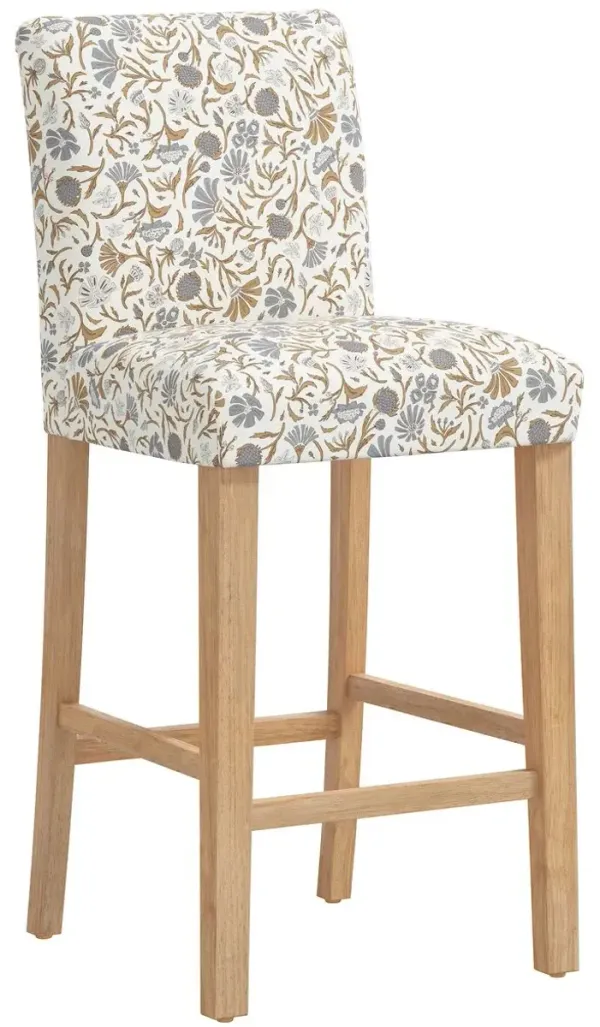 Shannon Barstool - Vine Botanical - Blue