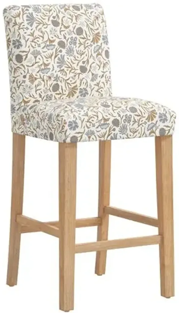 Shannon Barstool - Vine Botanical - Blue