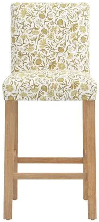 Shannon Barstool - Vine Botanical - Yellow