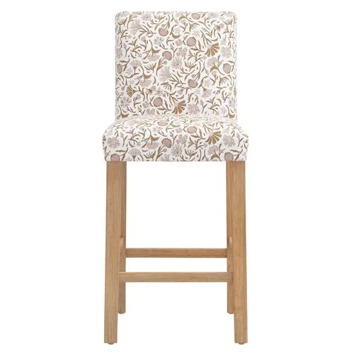 Shannon Barstool - Vine Botanical - Pink