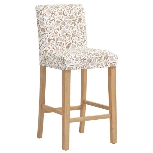 Shannon Barstool - Vine Botanical - Pink