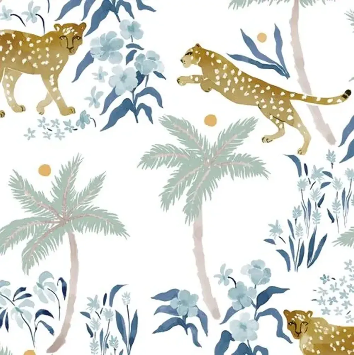 Sydney Room Screen - Palm Leopard Dusty Blue