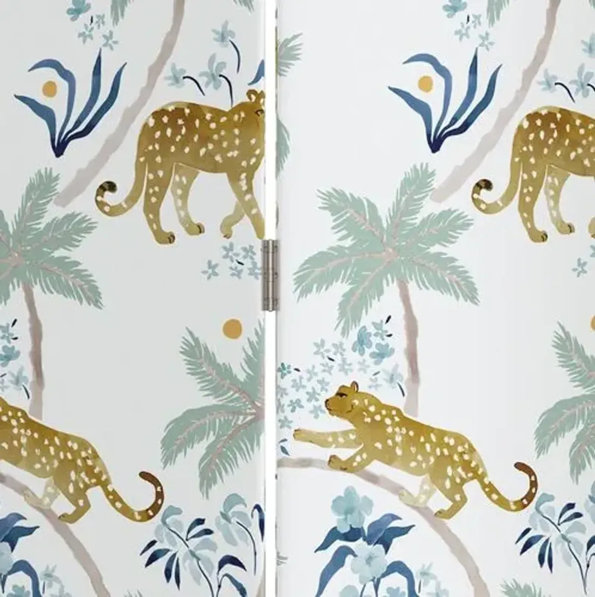 Sydney Room Screen - Palm Leopard Dusty Blue