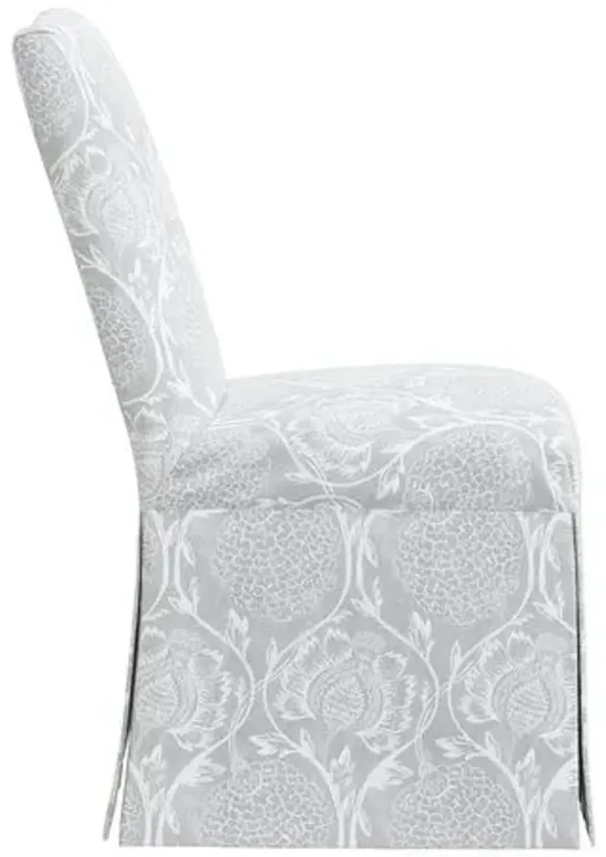 Owen Slipcover Side Chair - Ranjit Floral - Handcrafted - Gray