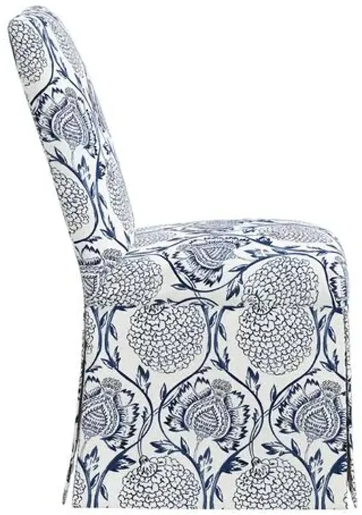 Owen Slipcover Side Chair - Ranjit Floral - Handcrafted - Blue