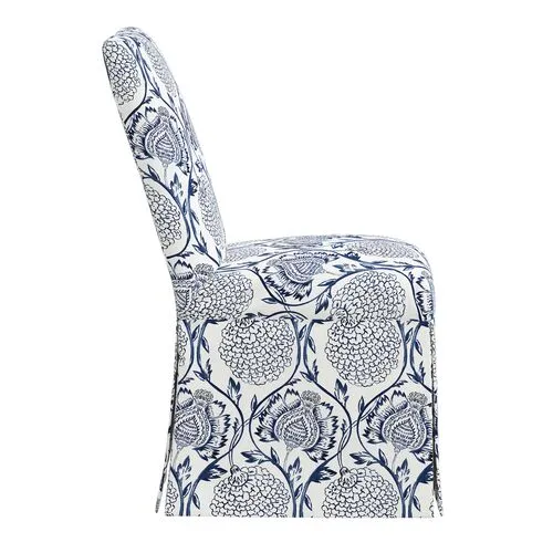 Owen Slipcover Side Chair - Ranjit Floral - Handcrafted - Blue