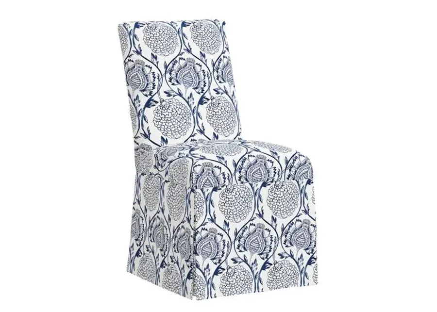 Owen Slipcover Side Chair - Ranjit Floral - Handcrafted - Blue