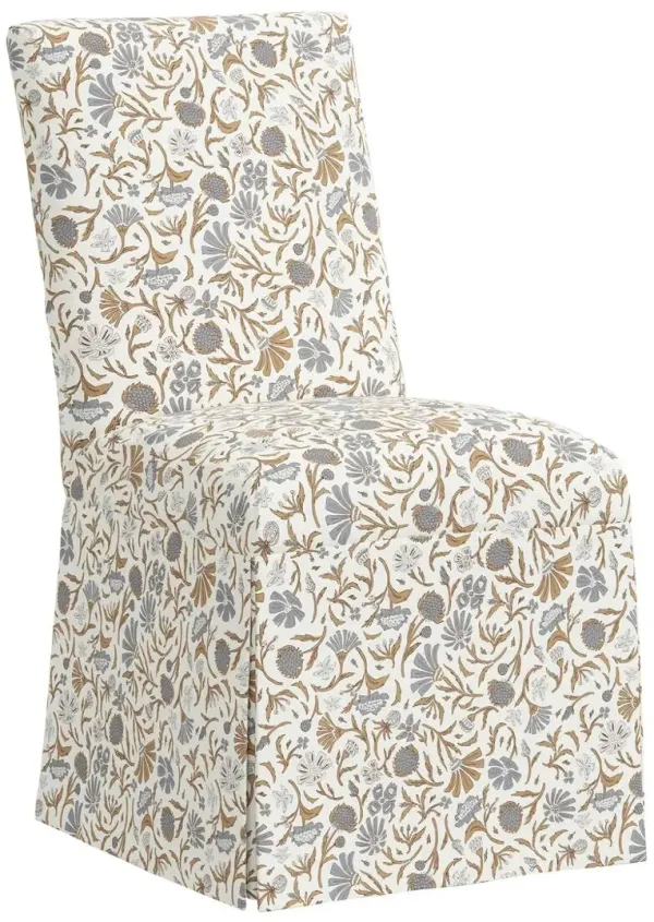Owen Skirted Slipcover Side Chair, Vine Botanical