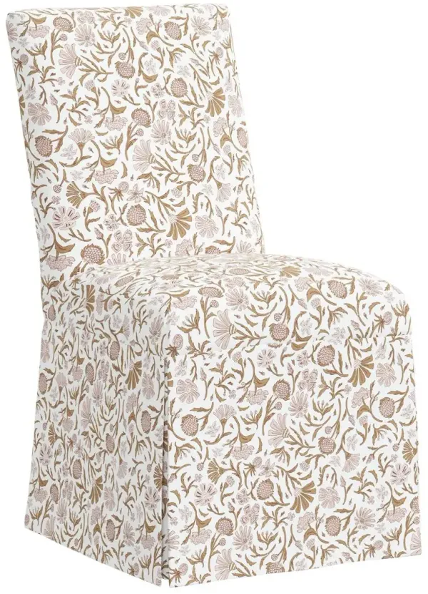 Owen Slipcover Side Chair, Vine Botanical, Pink