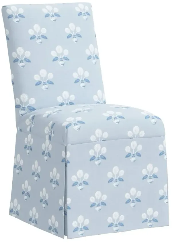 Owen Skirted Slipcover Side Chair, Block Vase Floral