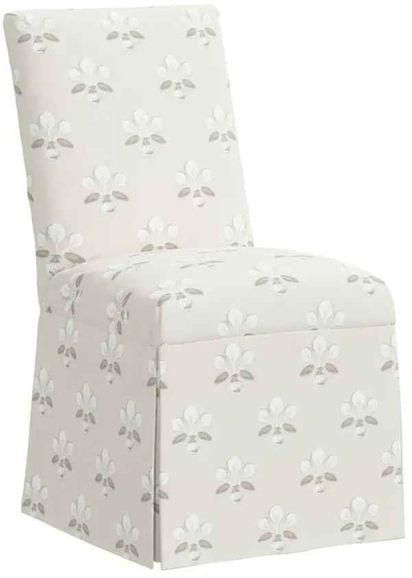 Owen Skirted Slipcover Side Chair, Block Vase Floral
