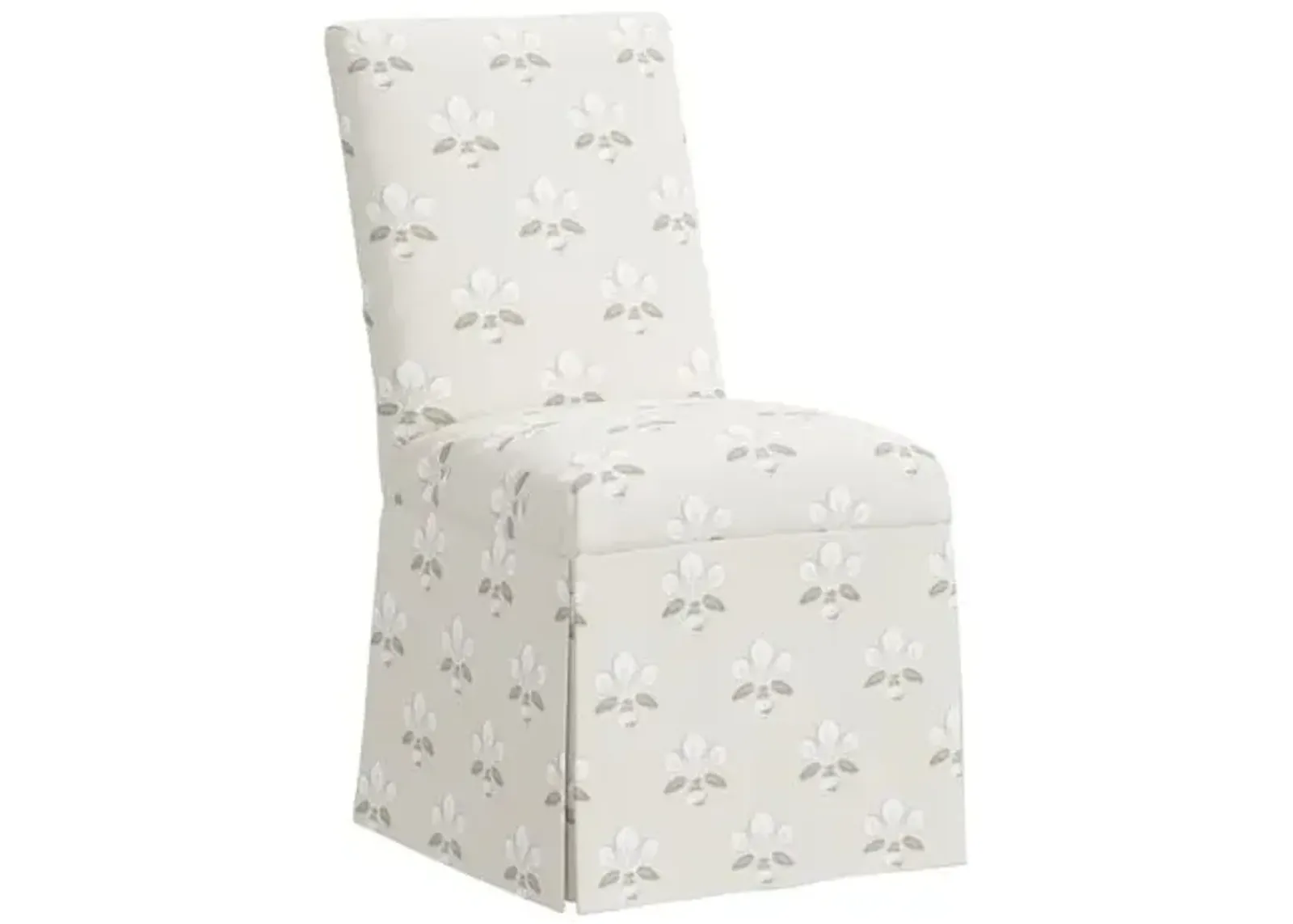 Owen Slipcover Side Chair - Block Vase Floral - Beige