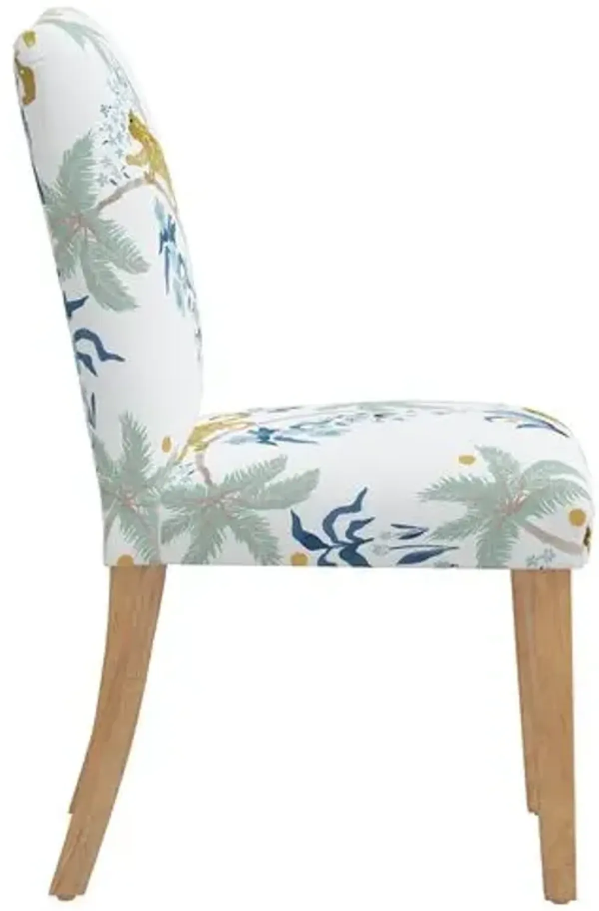 Shannon Side Chair - Palm Leopard - Dusty Blue