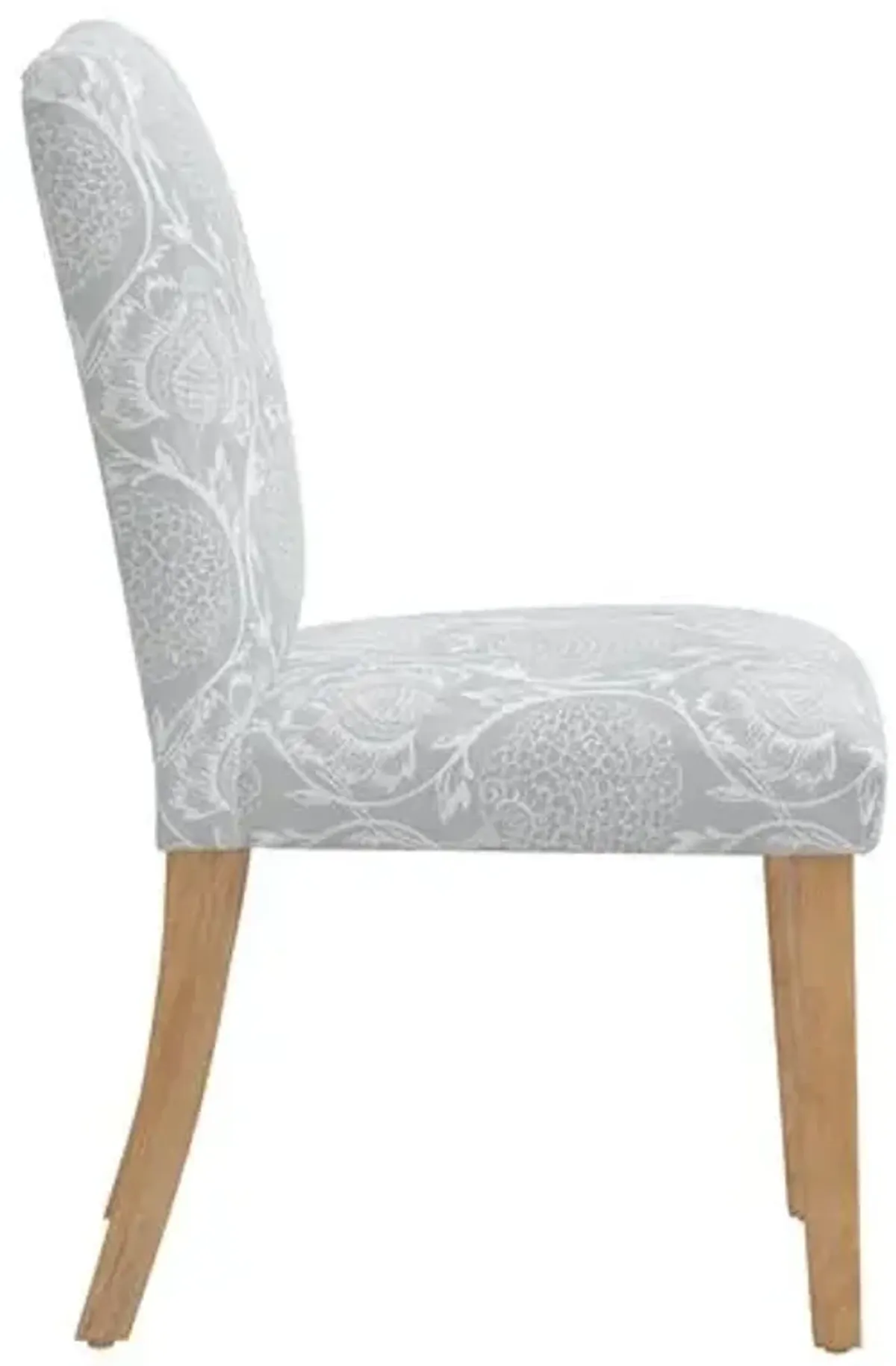 Shannon Side Chair - Ranjit Floral - Handcrafted - Gray