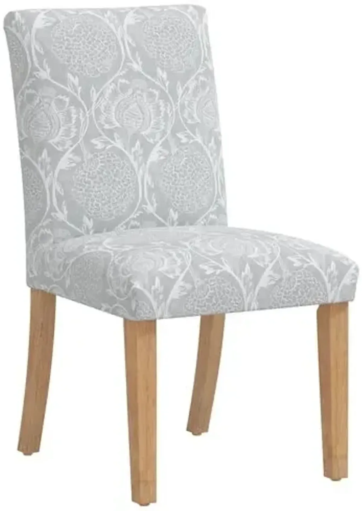 Shannon Side Chair - Ranjit Floral - Handcrafted - Gray