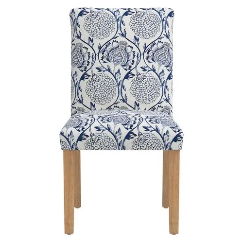 Shannon Side Chair - Ranjit Floral - Handcrafted - Blue