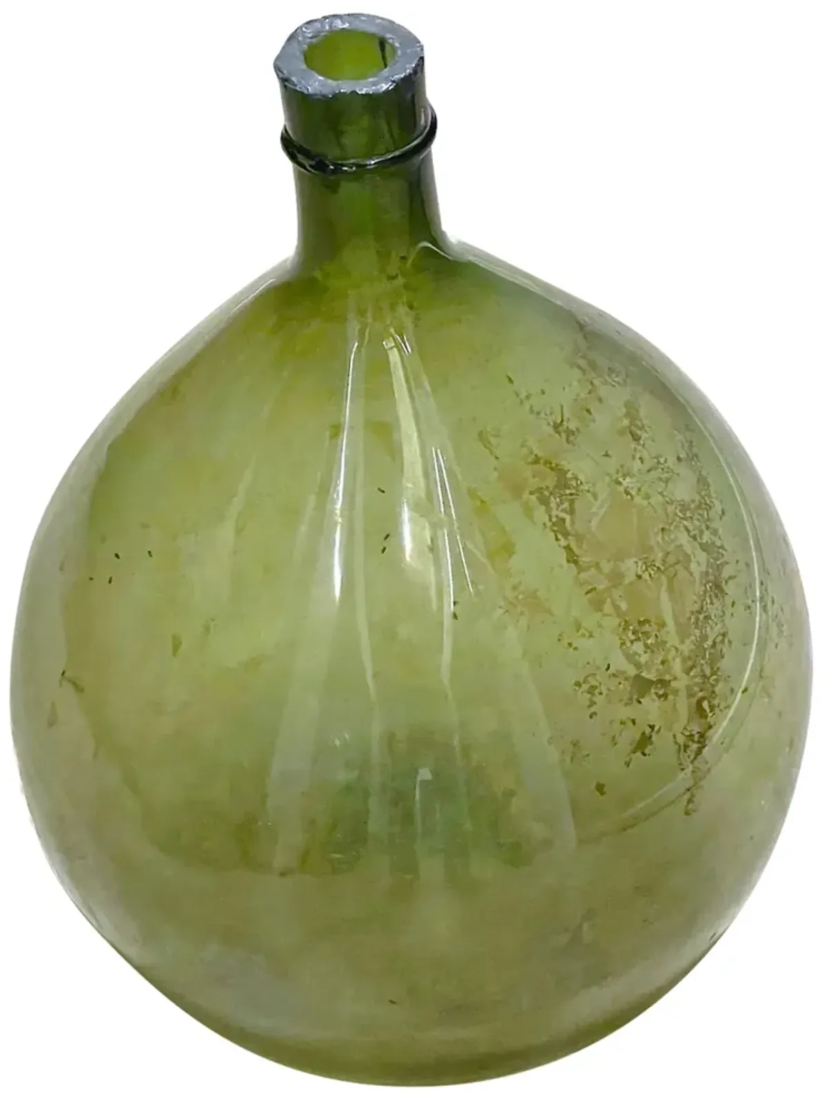 Large Antique Green Glass Wine Bottle - Vermilion Designs