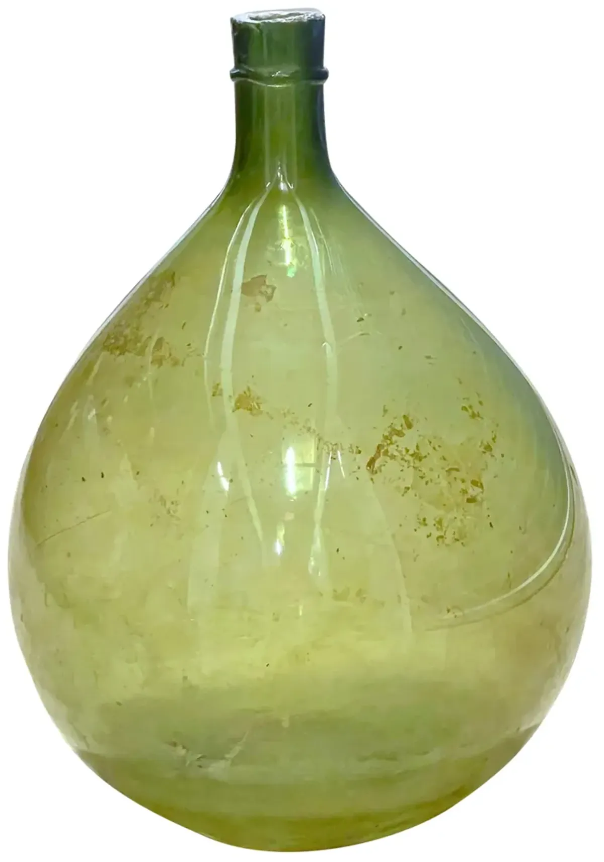 Large Antique Green Glass Wine Bottle - Vermilion Designs