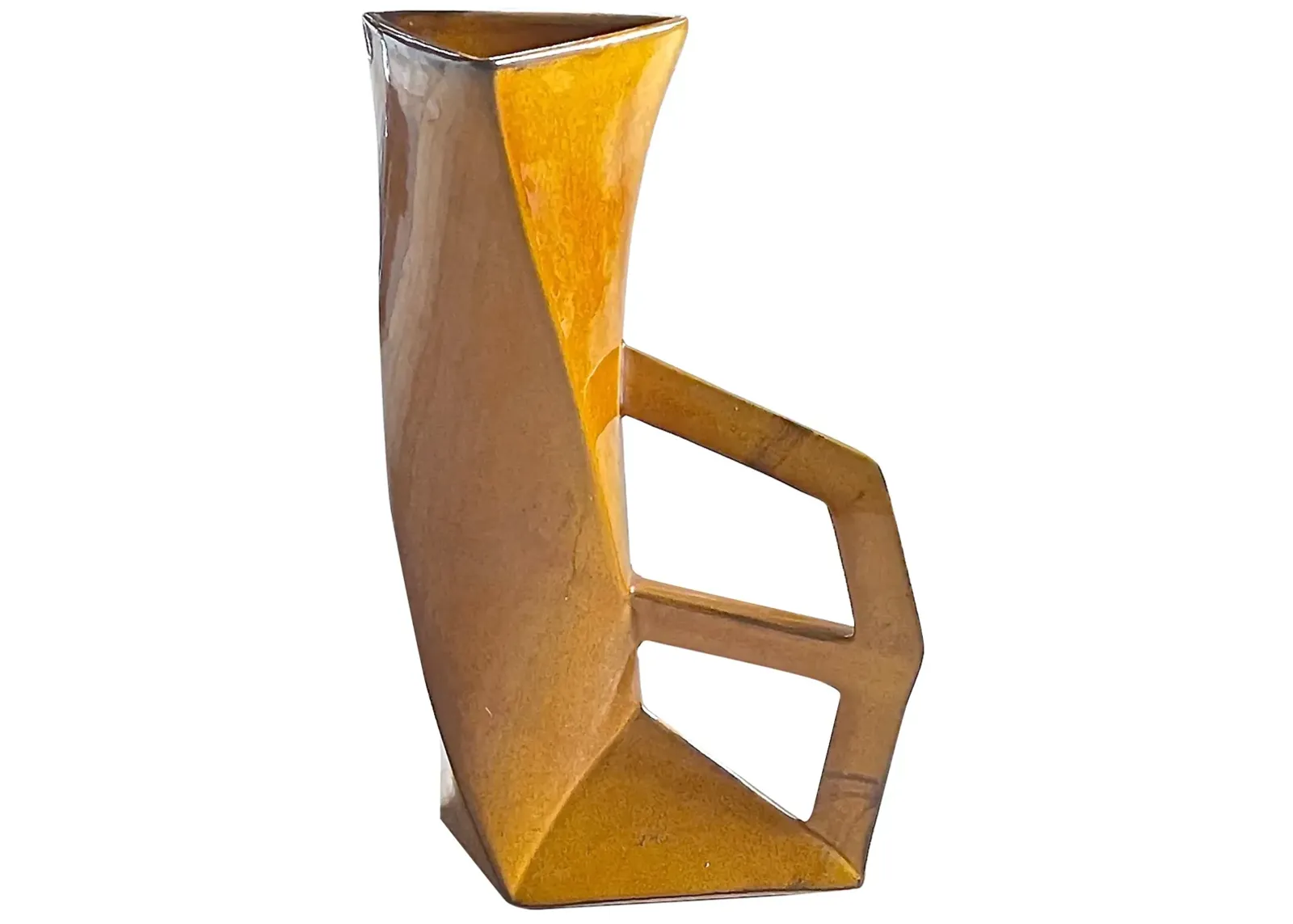 MCM Van Briggle Cubist Pitcher - Vermilion Designs - Yellow