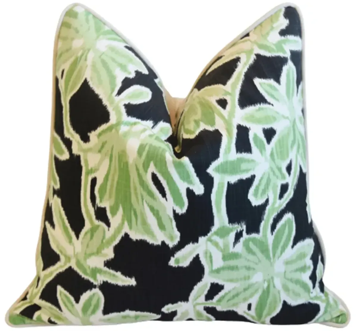 Madcap Cottage Black/Green Floral Pillow