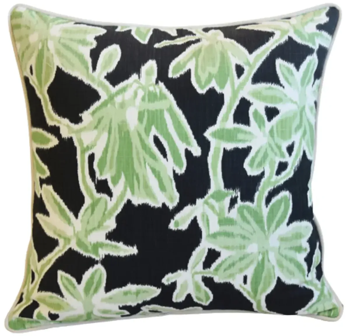 Madcap Cottage Black/Green Floral Pillow