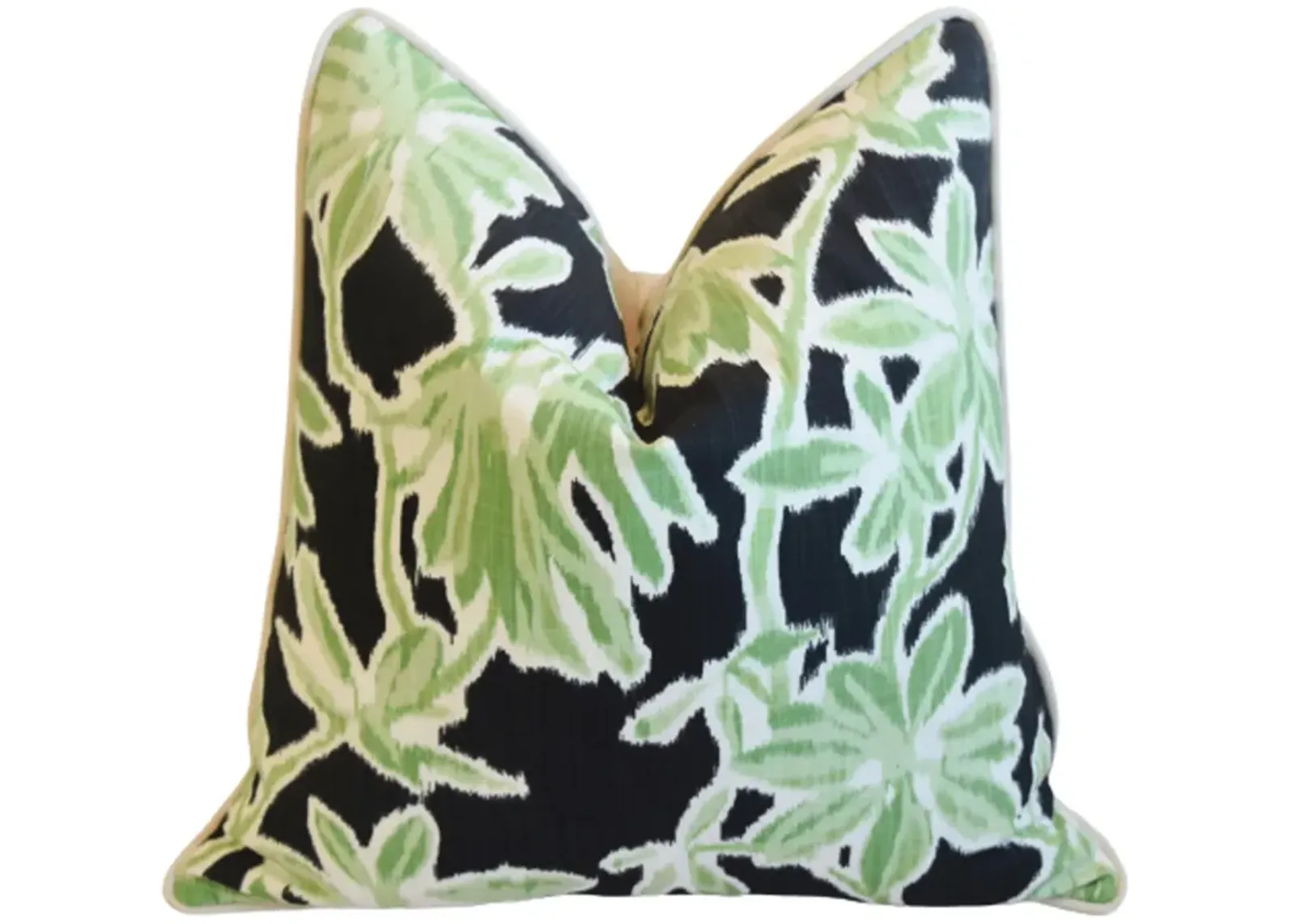 Madcap Cottage Black/Green Floral Pillow