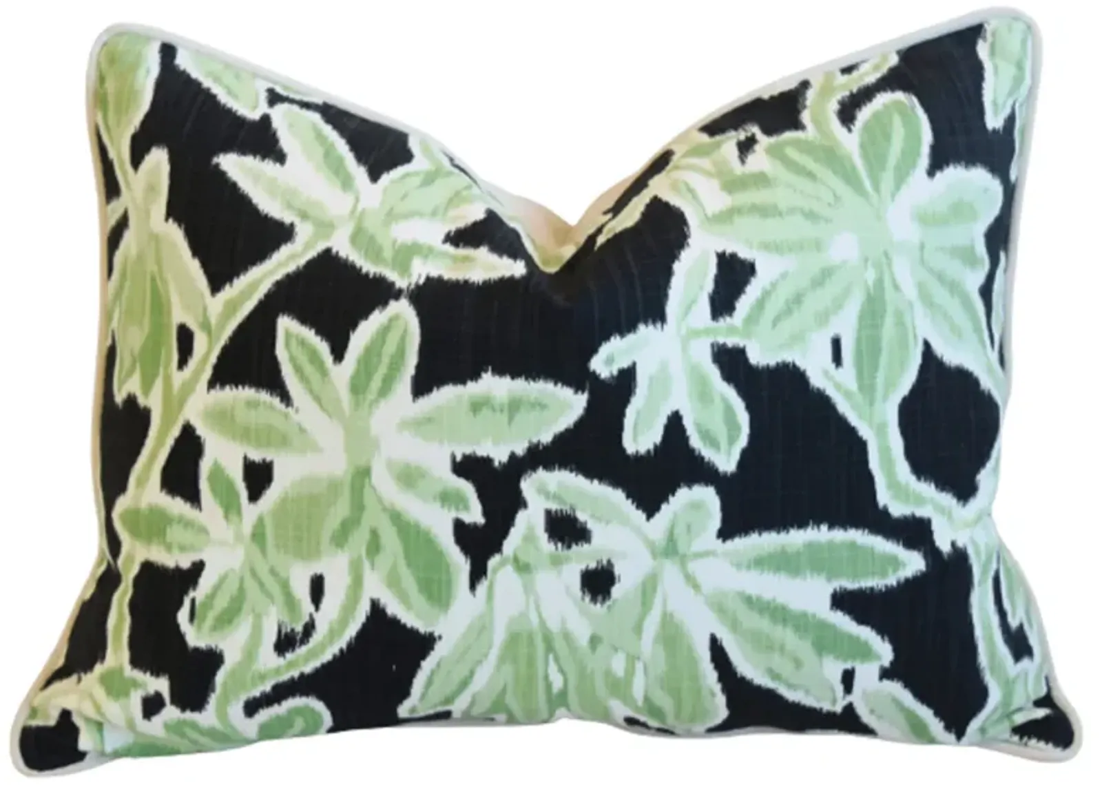 Madcap Cottage Black/Green Floral Pillow