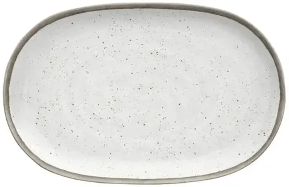 Retreat Pottery Bamboo Platter - White