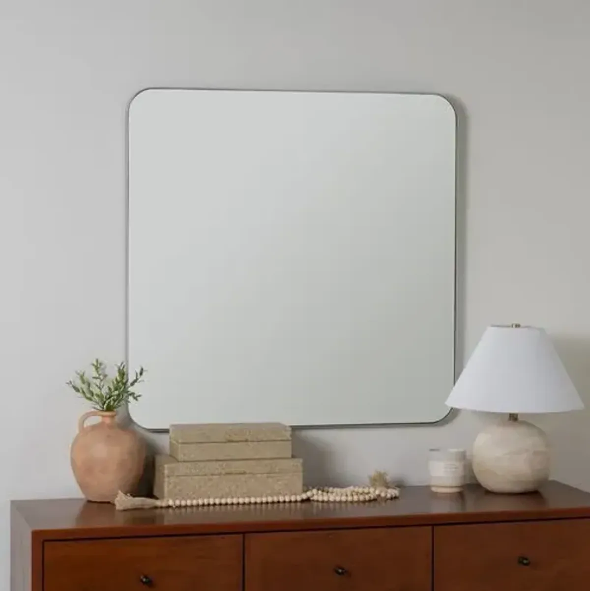 Dani Square Wall Mirror - Silver