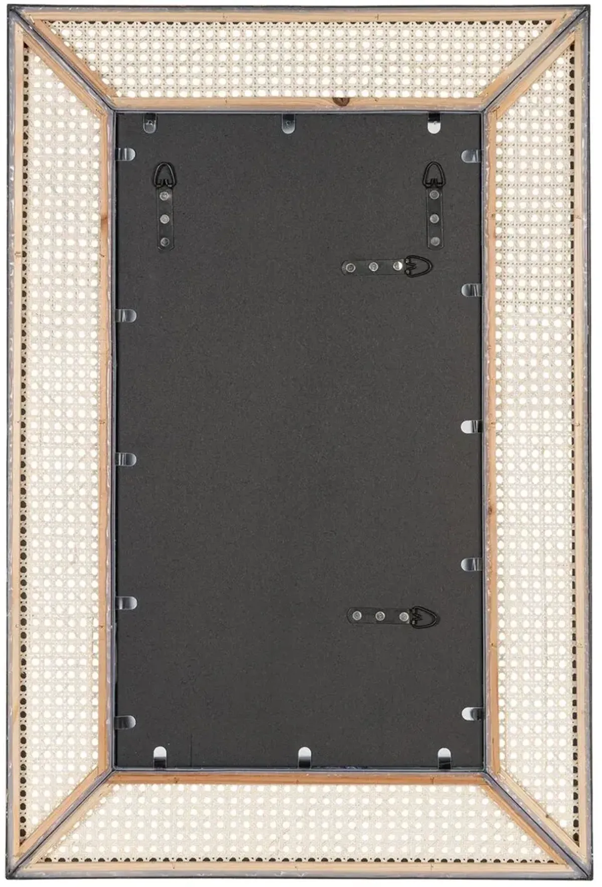 Sarah Cane Wall Mirror, White/Natural