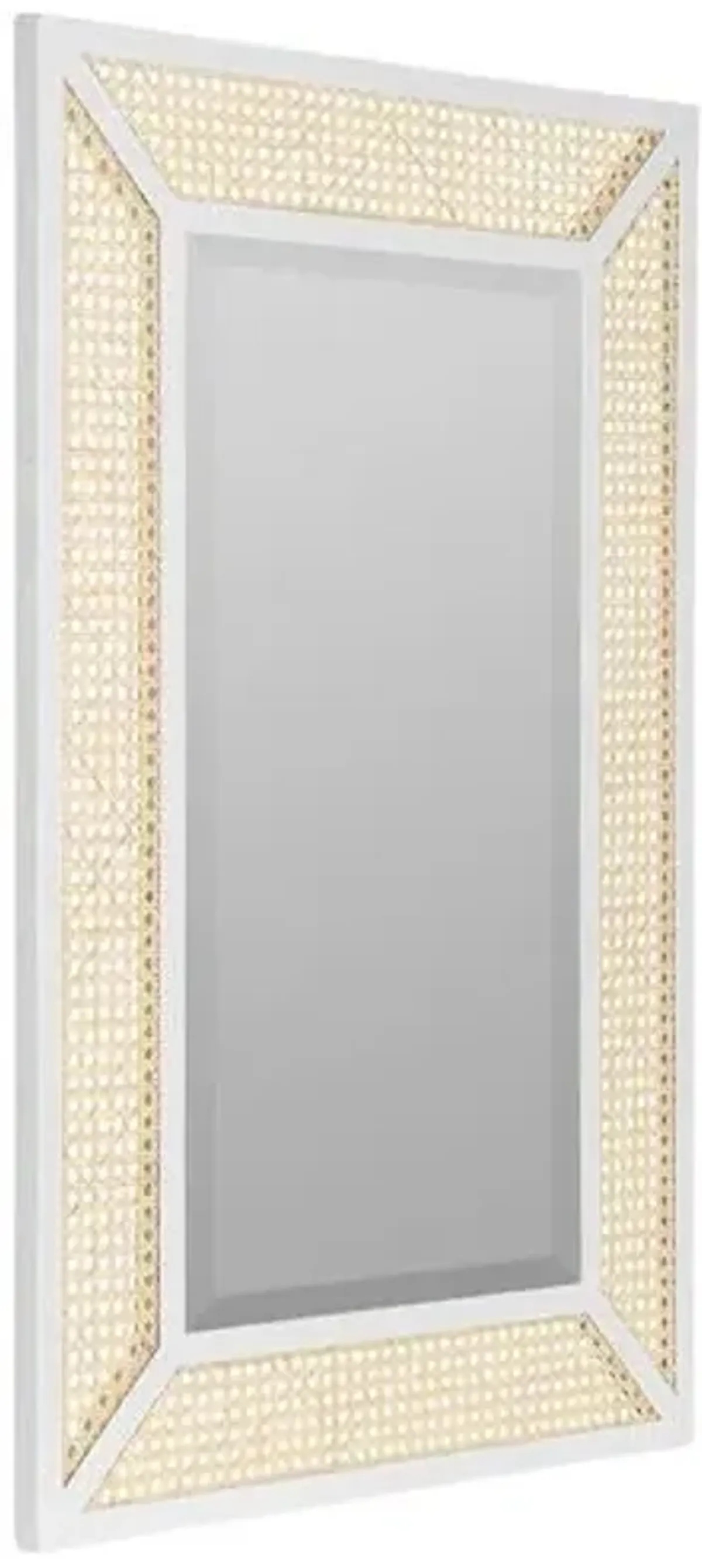 Sarah Cane Wall Mirror - White/Natural