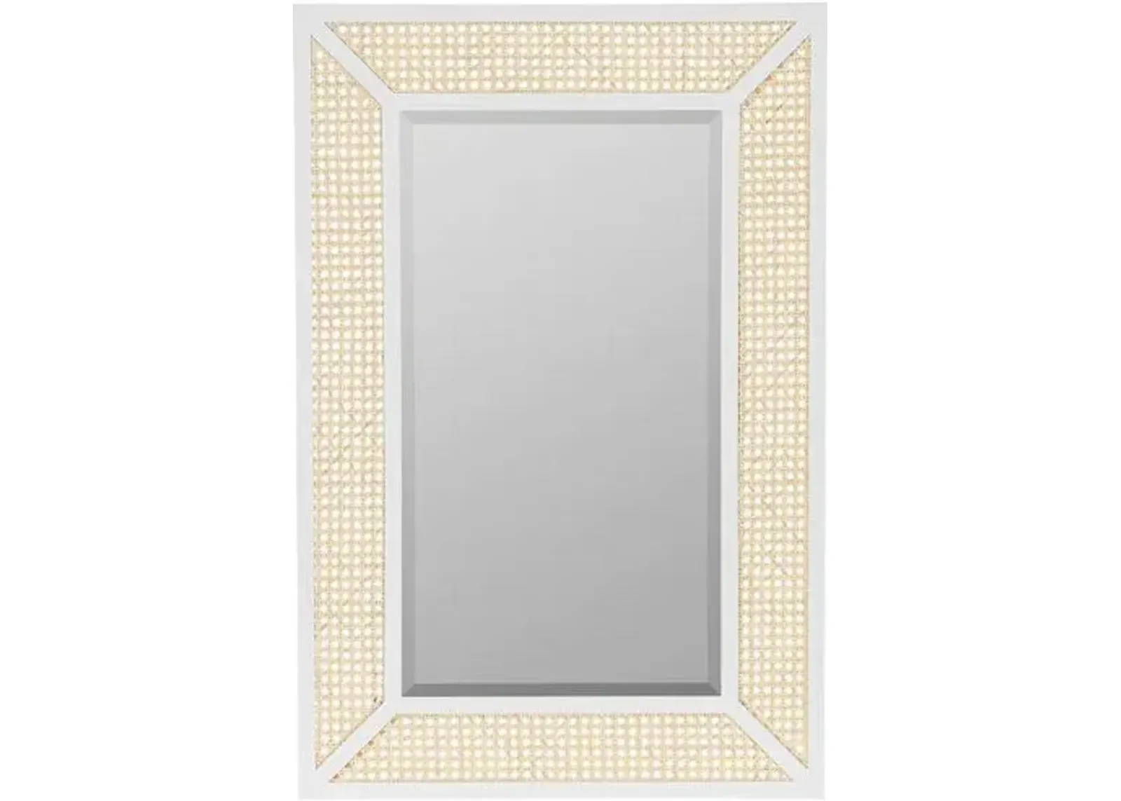 Sarah Cane Wall Mirror - White/Natural