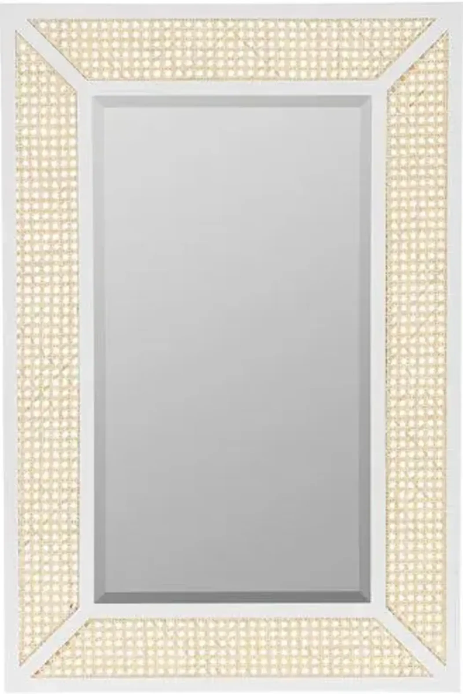 Sarah Cane Wall Mirror - White/Natural