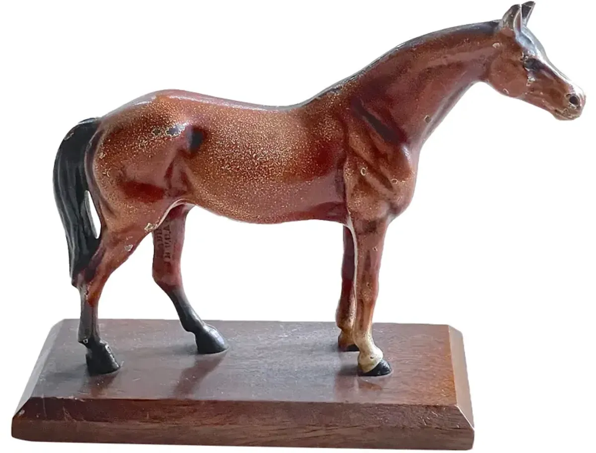 Cold Painted Bronze Horse Sculpture - Vermilion Designs - Brown