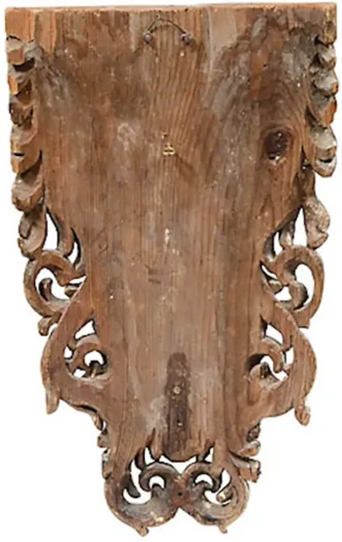 Antique Carved Shell Candle Sconce - Vermilion Designs - brown