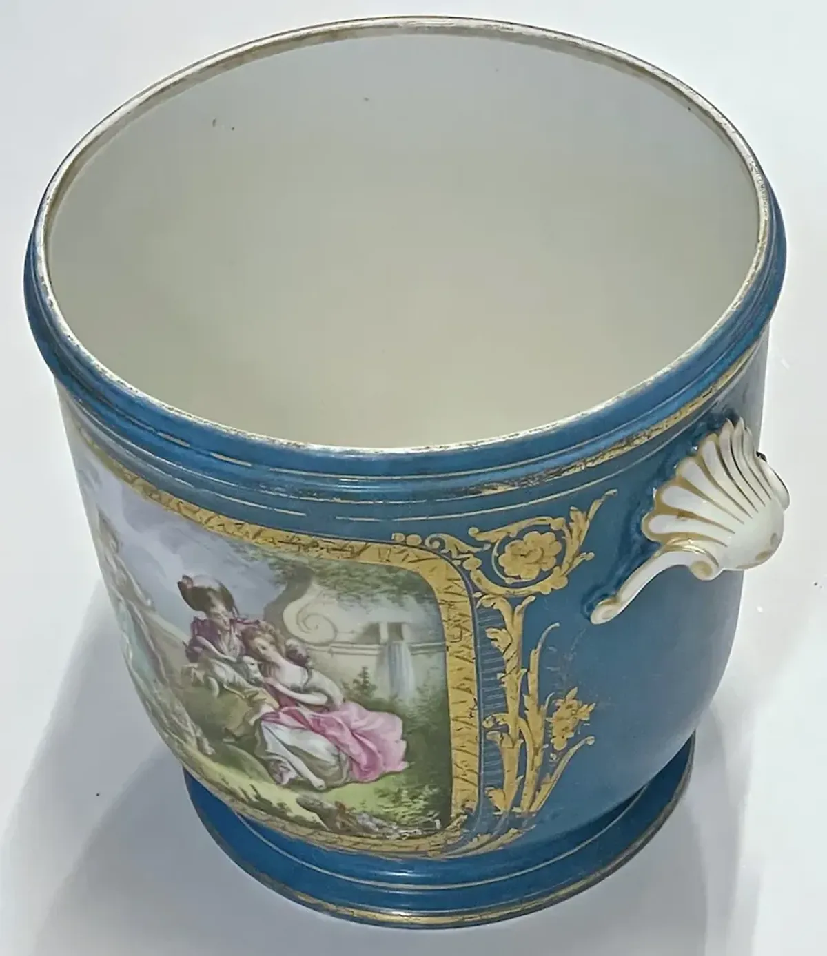 Antique Porcelain Sevres Cachepot - Vermilion Designs - Blue