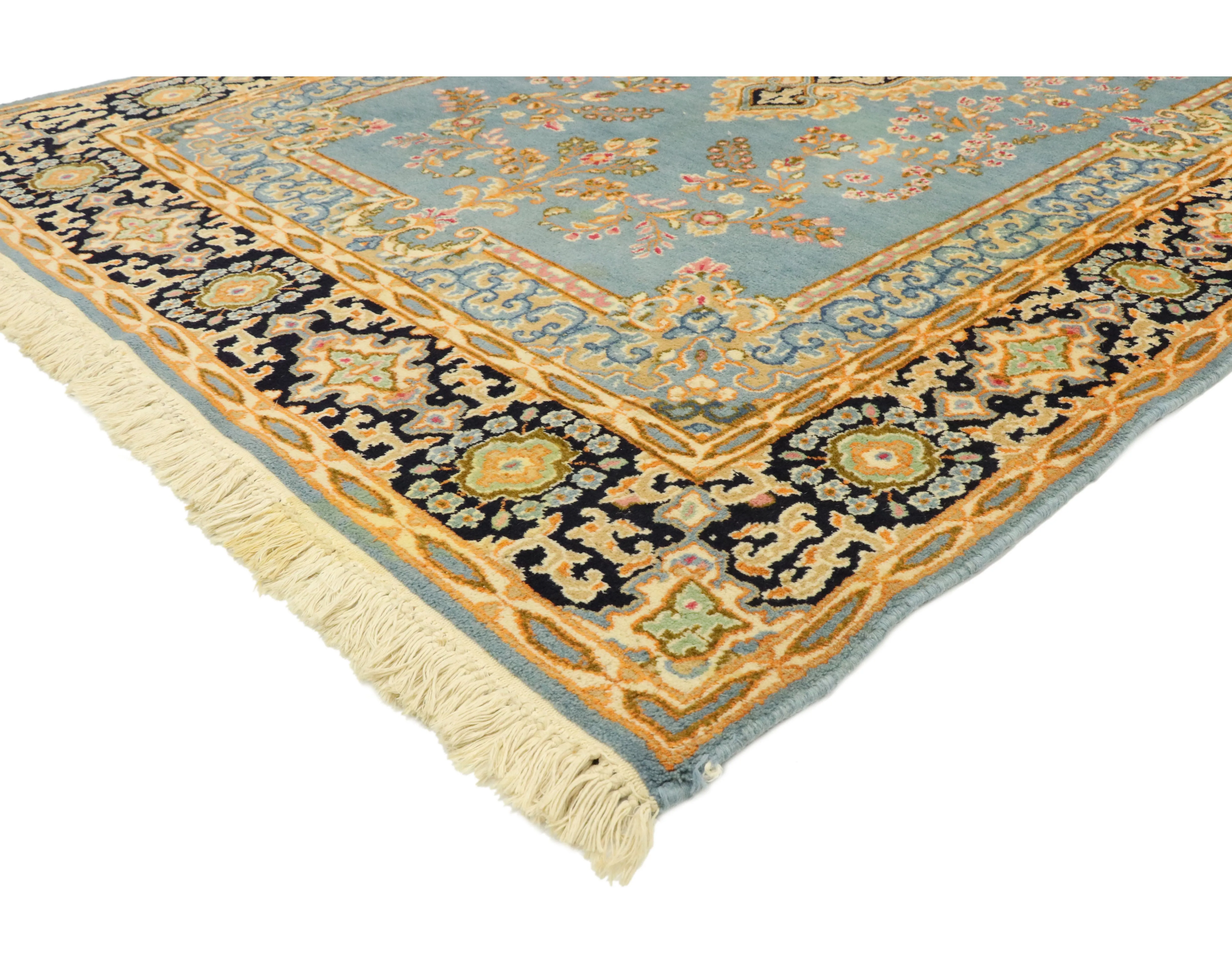 4'11" x 8' Persian Kerman Rug - Esmaili Rugs & Antiques - Blue - Blue