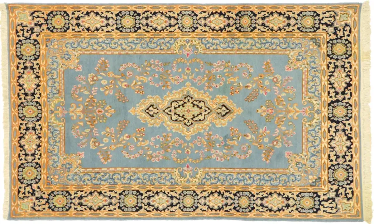 4'11" x 8' Persian Kerman Rug - Esmaili Rugs & Antiques - Blue - Blue