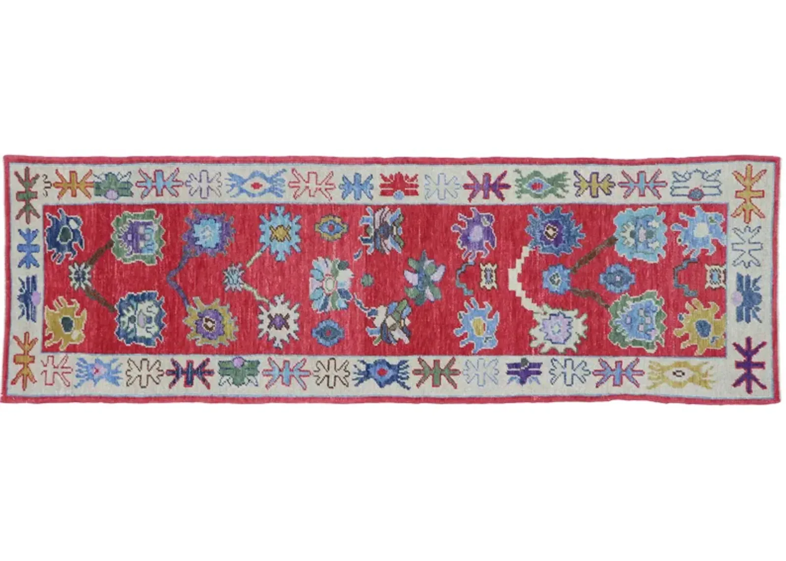 Red Turkish Oushak Runner - 3'00 x 9'05 - Esmaili Rugs & Antiques - Red