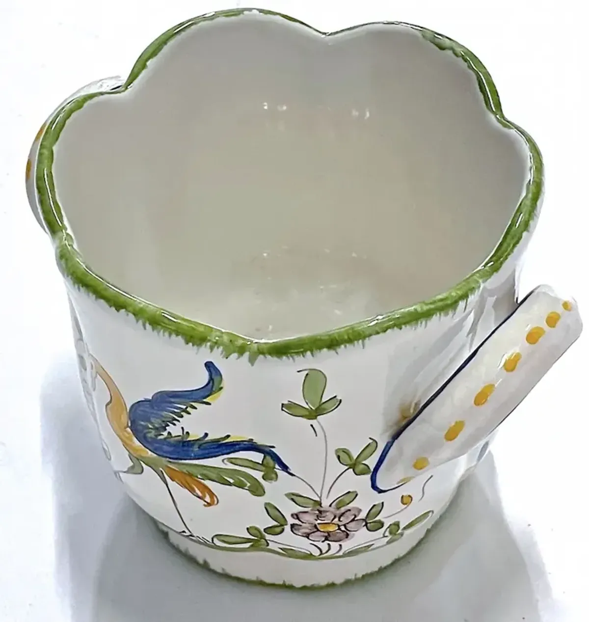 Hand-Painted Phoenix & Floral Cachepot - Vermilion Designs - White