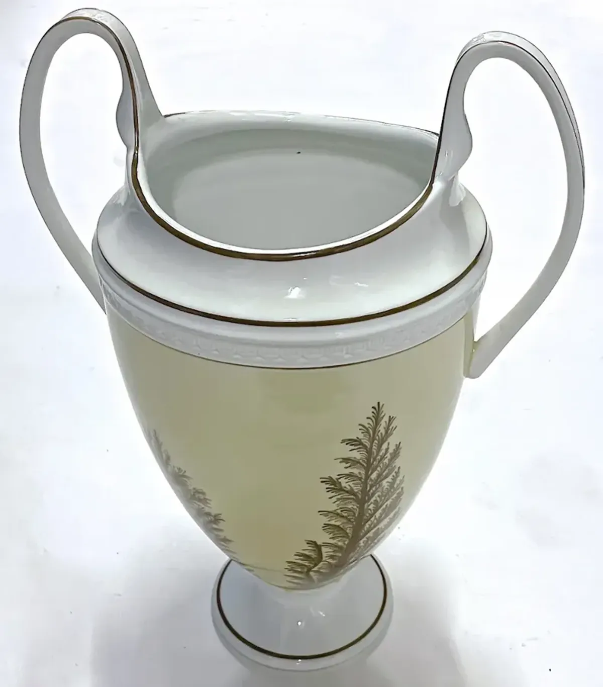 Porcelain Global Views fern urn - Vermilion Designs - Yellow