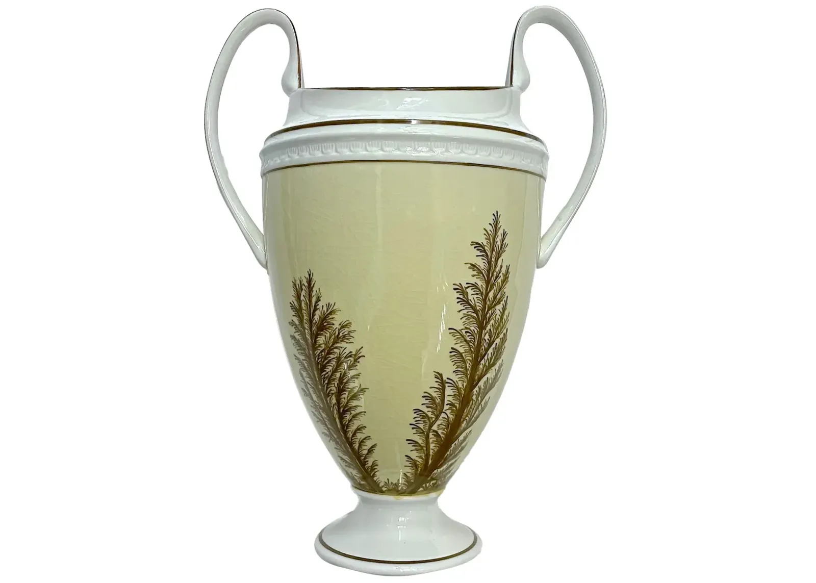 Porcelain Global Views fern urn - Vermilion Designs - Yellow